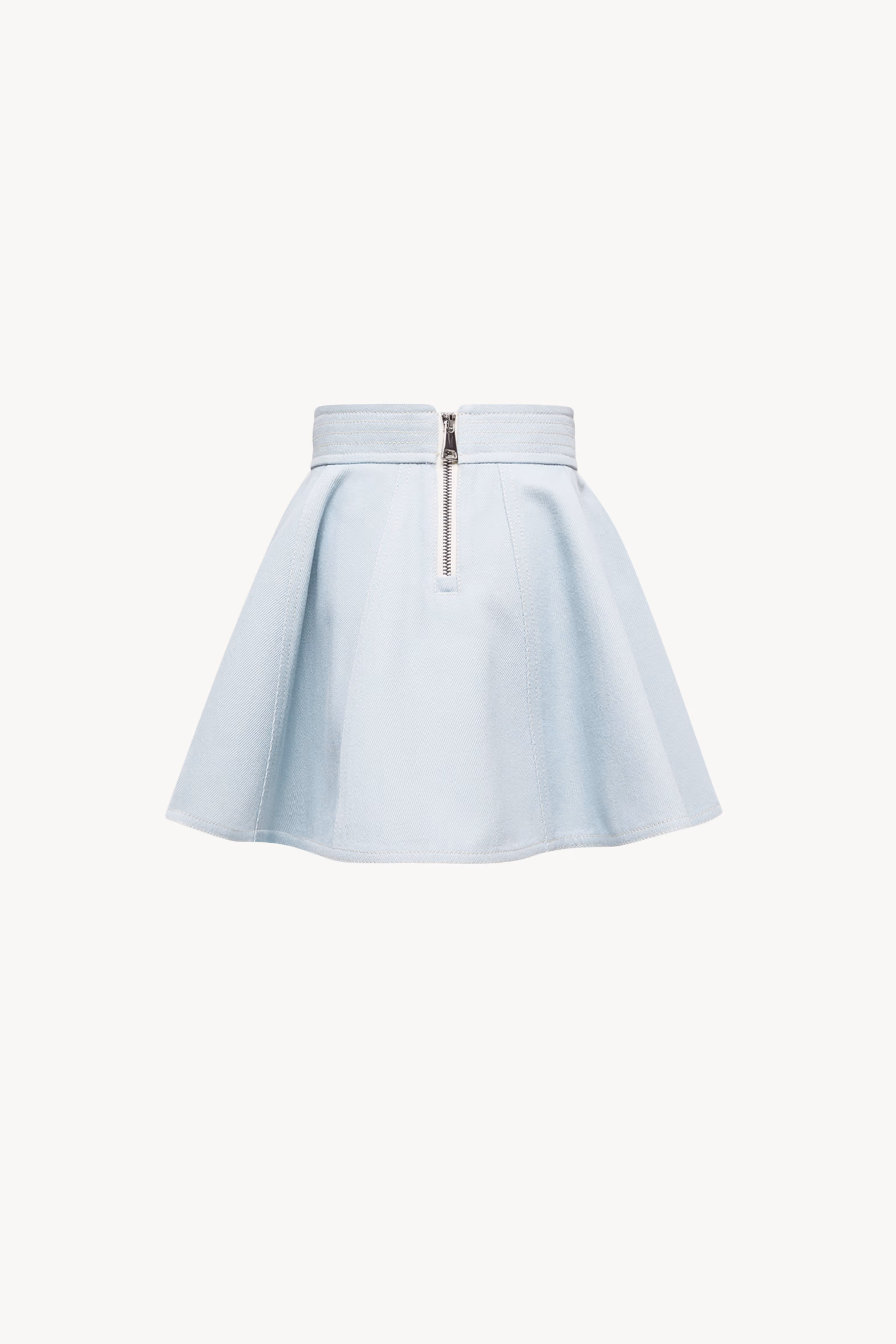Minifalda de tejido vaquero acampanada Niña Azul claro Moncler 3